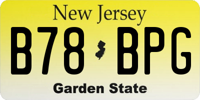 NJ license plate B78BPG