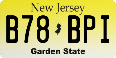 NJ license plate B78BPI