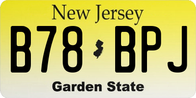 NJ license plate B78BPJ
