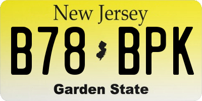 NJ license plate B78BPK