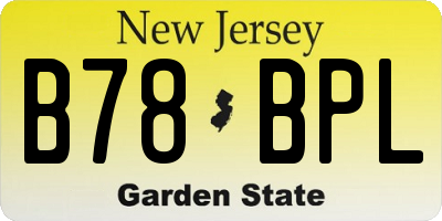 NJ license plate B78BPL