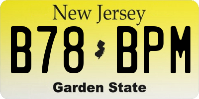 NJ license plate B78BPM