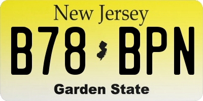 NJ license plate B78BPN