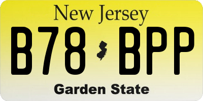 NJ license plate B78BPP