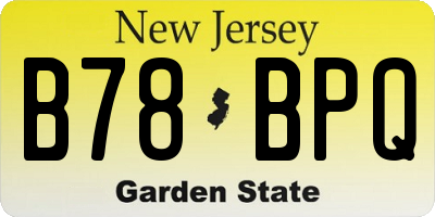 NJ license plate B78BPQ