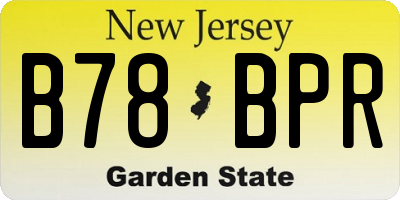 NJ license plate B78BPR