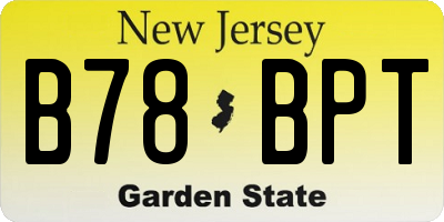 NJ license plate B78BPT
