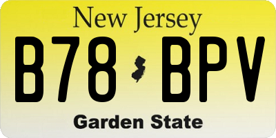 NJ license plate B78BPV