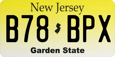 NJ license plate B78BPX