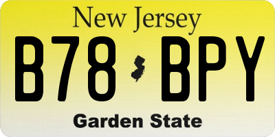 NJ license plate B78BPY