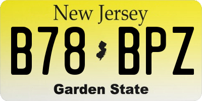 NJ license plate B78BPZ