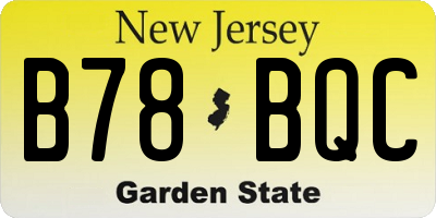 NJ license plate B78BQC