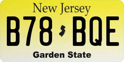 NJ license plate B78BQE