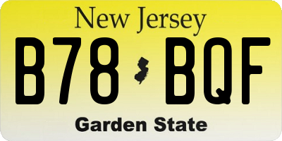 NJ license plate B78BQF