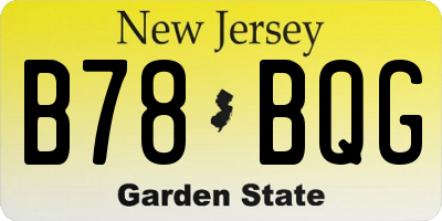 NJ license plate B78BQG