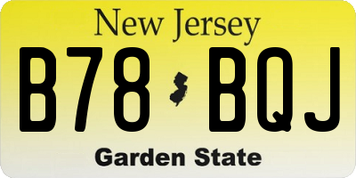NJ license plate B78BQJ