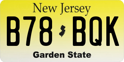 NJ license plate B78BQK