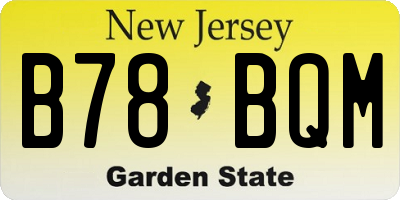 NJ license plate B78BQM