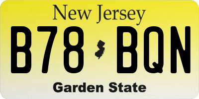 NJ license plate B78BQN