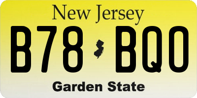 NJ license plate B78BQO