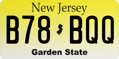 NJ license plate B78BQQ