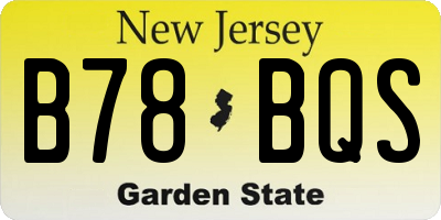 NJ license plate B78BQS