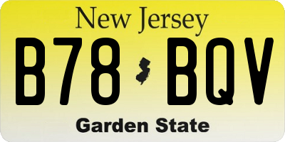 NJ license plate B78BQV
