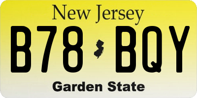 NJ license plate B78BQY