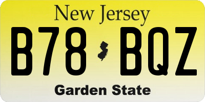 NJ license plate B78BQZ