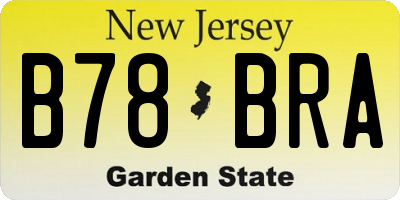 NJ license plate B78BRA