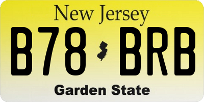 NJ license plate B78BRB
