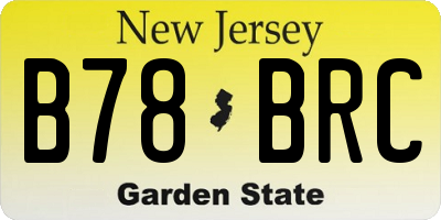 NJ license plate B78BRC