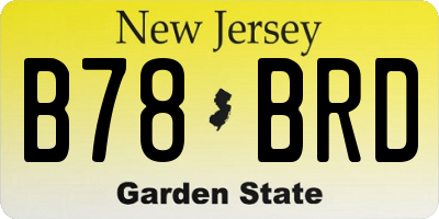 NJ license plate B78BRD