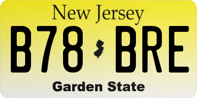 NJ license plate B78BRE