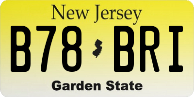 NJ license plate B78BRI