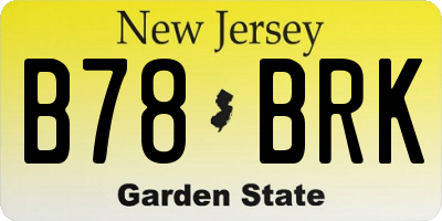 NJ license plate B78BRK