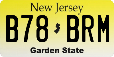 NJ license plate B78BRM