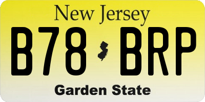 NJ license plate B78BRP