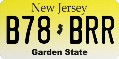 NJ license plate B78BRR