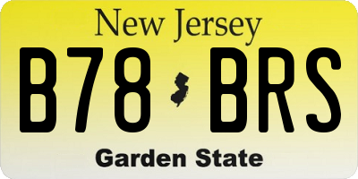 NJ license plate B78BRS