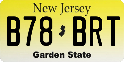 NJ license plate B78BRT