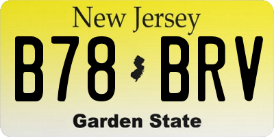 NJ license plate B78BRV