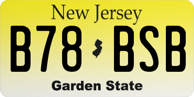 NJ license plate B78BSB