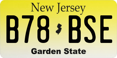 NJ license plate B78BSE