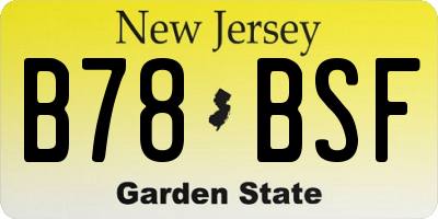 NJ license plate B78BSF