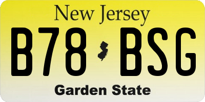 NJ license plate B78BSG
