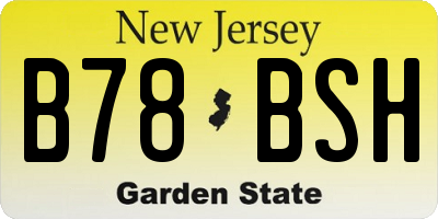 NJ license plate B78BSH