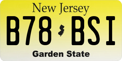 NJ license plate B78BSI