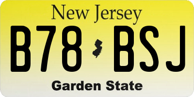 NJ license plate B78BSJ