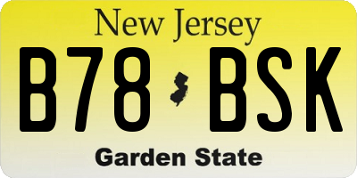 NJ license plate B78BSK